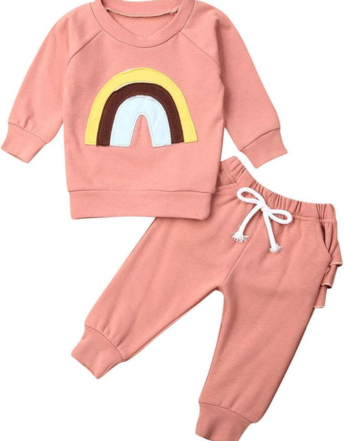 Load image into Gallery viewer, Newborn Baby Girls Clothes Cotton Suit Cute Baby Kid Infant Toddler Play Wear Fall Winter Rainbow Outfits
