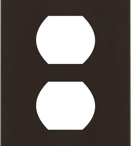 Screwless Duplex Wall Plate, Child Safe Receptacle Outlet Cover, Standard Size, 1-Gang 4.68" X 2.93", Unbreakable Polycarbonate Thermoplastic, UL Listed, SI8821-BR, Glossy, Brown