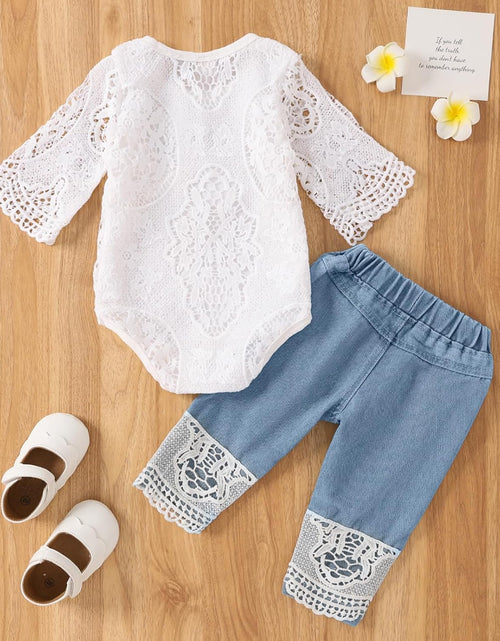 Load image into Gallery viewer, Baby Girl Clothes Outfits Toddler Infant Baby Romper Top+Jeans Clothing Set
