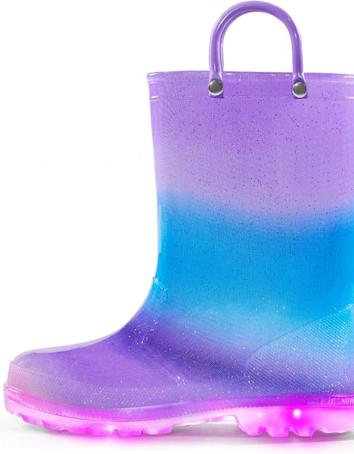 Load image into Gallery viewer, Kids Rain Boots, Waterproof Light up Boots with Easy-On Handles
