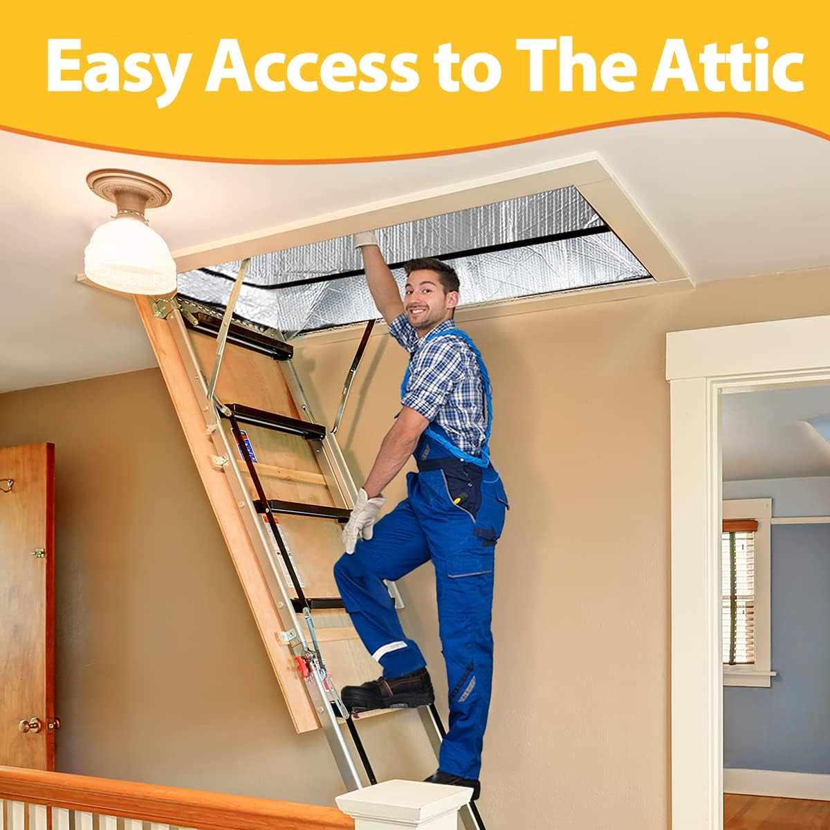 Attic Stairs Insulation Cover 25"X54"X11", Attic Door Insulation Cover, R-Value 15.5 Attic Hatch Insulation, Class a Fireproof Attic Tent Ladder Insulation Cover Kit