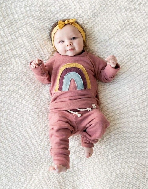 Load image into Gallery viewer, Newborn Baby Girls Clothes Cotton Suit Cute Baby Kid Infant Toddler Play Wear Fall Winter Rainbow Outfits
