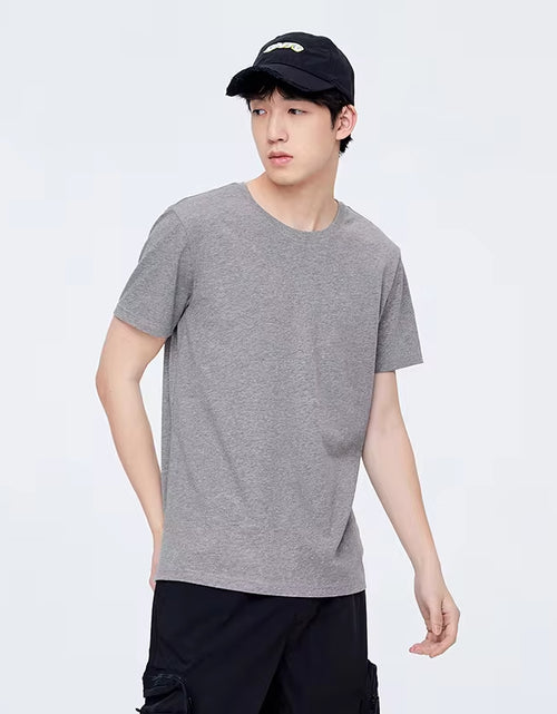 Load image into Gallery viewer, Summer Cotton T Shirts Men 2025 Simple O Neck Stretch Solid New Tops Clothing Casual Tshirt Man Streetwear Cool Tee Shirts
