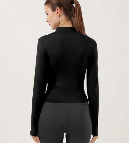 Women'S Lightweight Stretchy Workout Full Zip Running Track Jacket with Thumb Holes