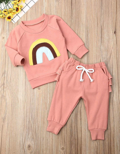 Load image into Gallery viewer, Newborn Baby Girls Clothes Cotton Suit Cute Baby Kid Infant Toddler Play Wear Fall Winter Rainbow Outfits
