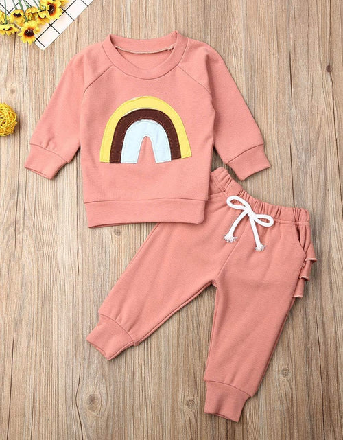 Load image into Gallery viewer, Newborn Baby Girls Clothes Cotton Suit Cute Baby Kid Infant Toddler Play Wear Fall Winter Rainbow Outfits
