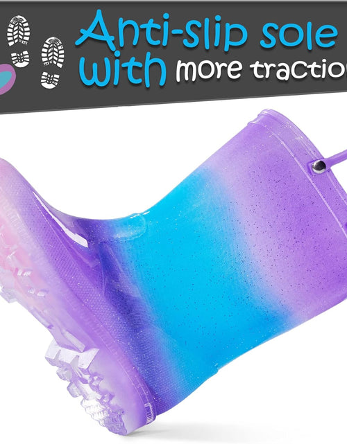 Load image into Gallery viewer, Kids Rain Boots, Waterproof Light up Boots with Easy-On Handles
