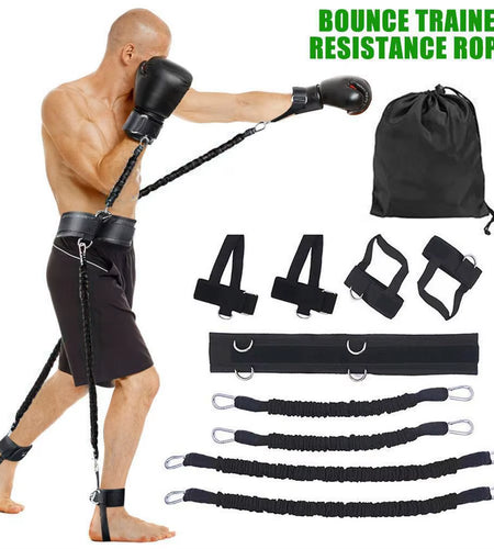Boxing Training Resistance Band Set Fitness Resistance Bands Waist Leg Bouncing Training for Arm Exercises Boxing Muay Training