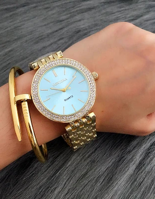 Load image into Gallery viewer, CONTENA Fashion Luxury Silver Watch Women Watches Rhinestone Women'S Watches Ladies Watch Stainless Steel Clock Reloj Mujer
