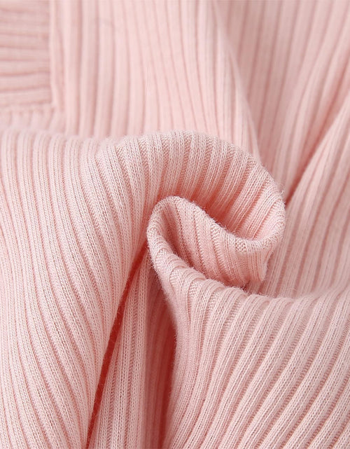 Load image into Gallery viewer, Baby Girl'S 3Pc Rib Frill Long Sleeve Romper and Pant Set
