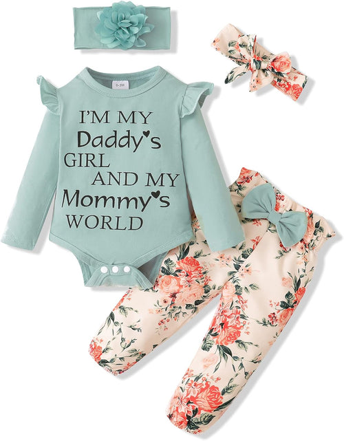 Load image into Gallery viewer, Newborn Infant Baby Girl Clothes Ruffle Romper Toddler Girl Floral Cotton Pant Sets Girls Clothing Outfit
